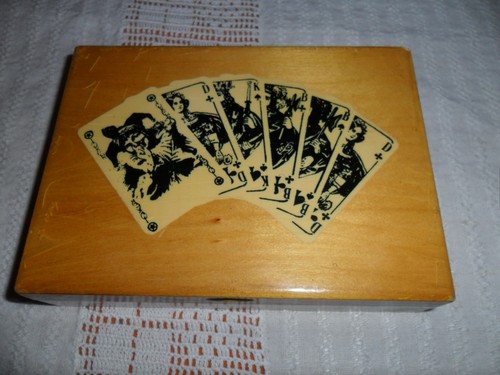 Vintage spielkarten holzbox - spielkarten, 2